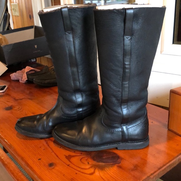 FRYE CELIA SHEARLING BLACK BOOTS🖤 - Picture 7 of 8